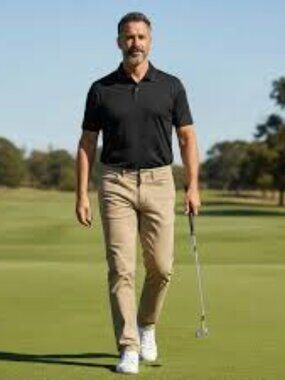 Crown Crafted Men's Somerset Flat-Front beige golf Pant size 40
